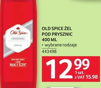 Żel pod prysznic Old spice deep sea promocja w Selgros