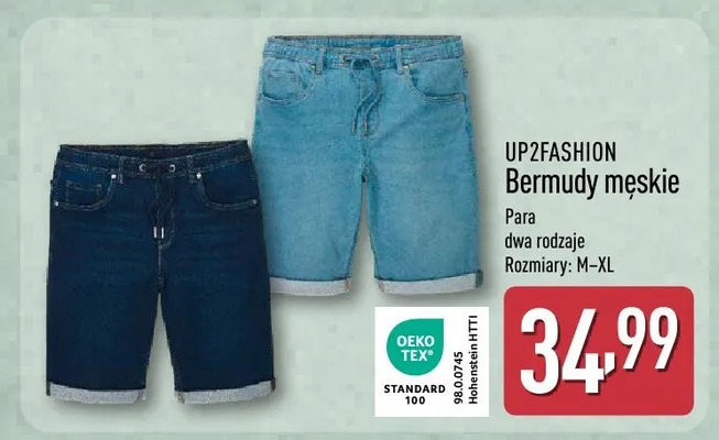 Bermudy męskie UP2FASHION promocja w Aldi