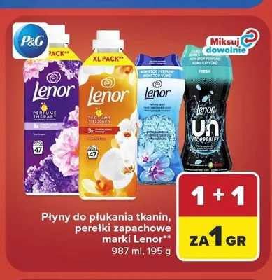 Perełki zapachowe Lenor niebieskie promocja w Carrefour