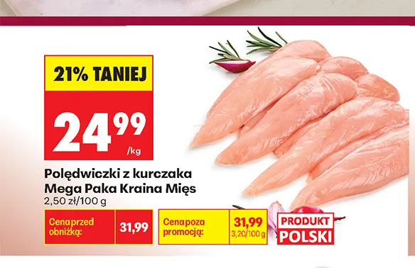 Polędwiczki z kurczaka Mega Paka Kraina Mięs promocja w Biedronka
