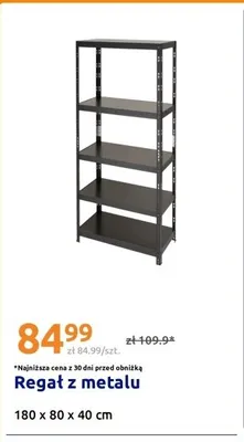 Regał z metalu 180x80x40 cm promocja w Action
