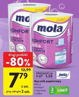 Ręcznik papierowy Mola Komfort 2-warstwowy promocja w Intermarche