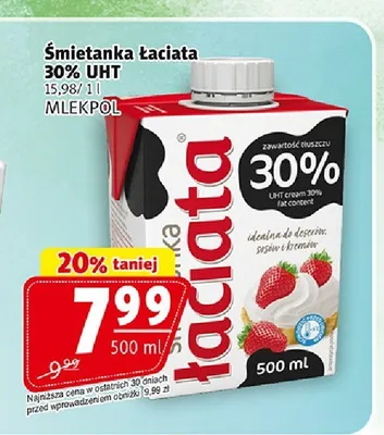 Śmietanka łaciata 30% UHT Mlekpol promocja w Prim Market