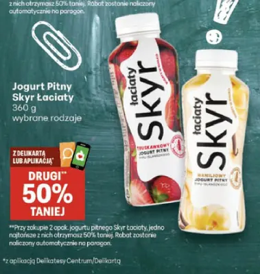Jogurt pitny Skyr Łaciate truskawkowy promocja w Delikatesy Centrum