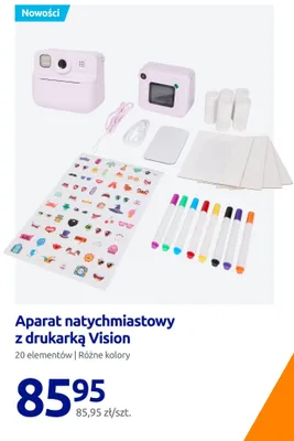 Aparat natychmiastowy z drukarką Vision 20 elementów promocja w Action
