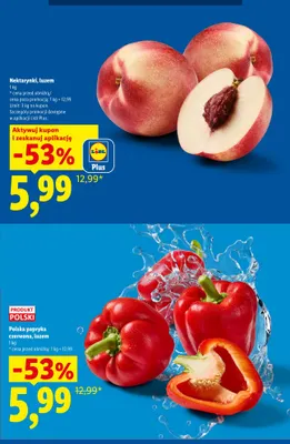 Nektarynki luzem promocja w Lidl