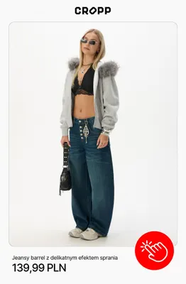 Jeansy barrel z delikatnym efektem sprania Cropp promocja w Cropp