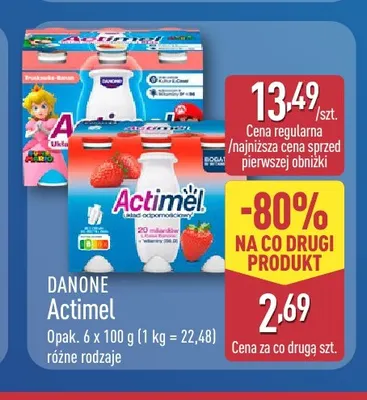 Napój jogurtowy Actimel Truskawka-Banan 6-pak promocja w Aldi