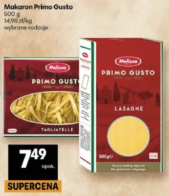 Makaron Primo Gusto Lasagne Melissa promocja w Delikatesy Centrum