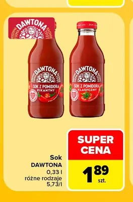 Sok z pomidora pikantny Dawtona promocja w Carrefour