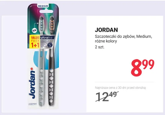 Szczoteczki do zębów Jordan Medium promocja w Rossmann