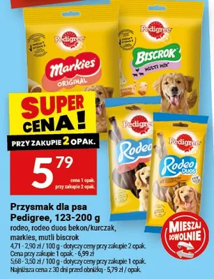 Przysmak dla psa Pedigree 123-200g różne rodzaje promocja w Twój Market
