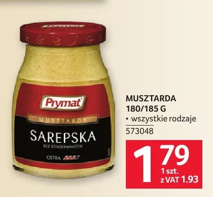 Musztarda Prymat promocja w Selgros