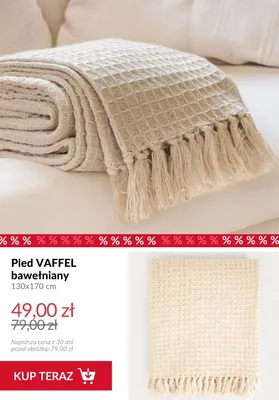 Pled bawełniany VAFFEL 130x170 cm promocja w Homla