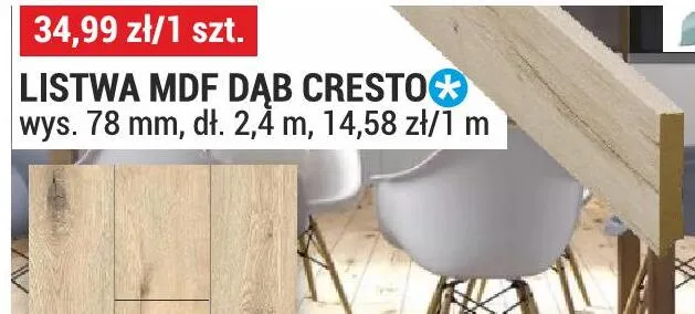 Listwa MDF Dąb Cresto promocja w Merkury Market