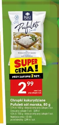 Chrupki kukurydziane Pufuleti sól morska promocja w Twój Market