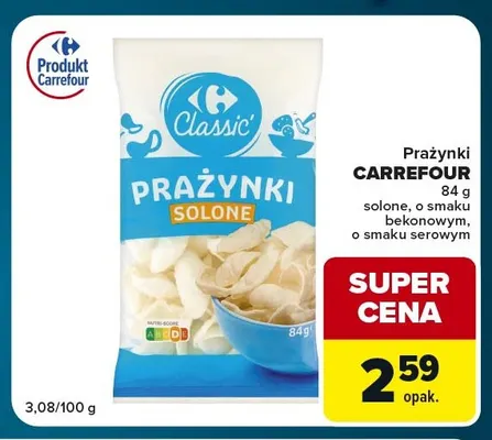 Prażynki o smaku serowym Carrefour promocja w Globi
