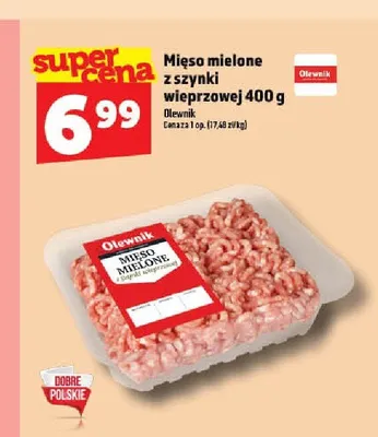 Mięso mielone z szynki wieprzowej Olewnik promocja w TOPAZ