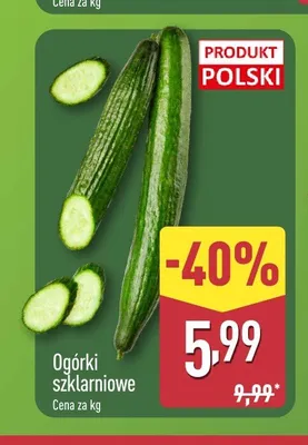 Ogórki szklarniowe polskie promocja w Aldi