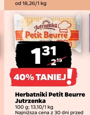 Herbatniki Petit Beurre Jutrzenka promocja w Netto