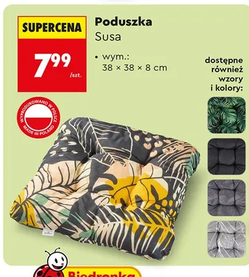 Poduszka Susa 38 x 38 x 8 cm promocja w Biedronka