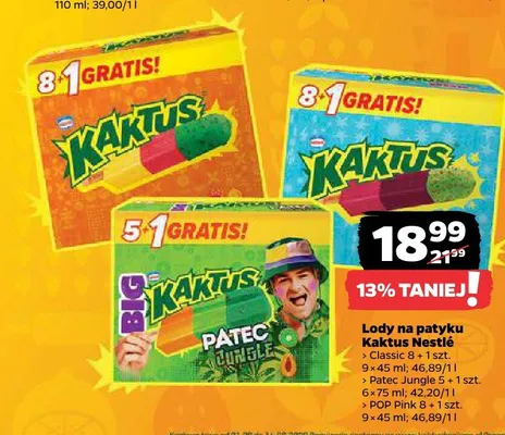 Lody na patyku Kaktus Nestlé promocja w Netto
