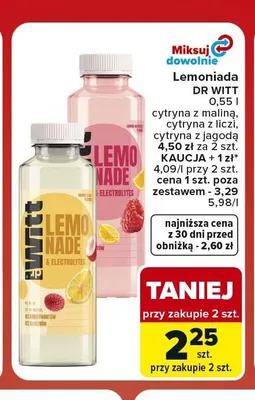 Lemoniada cytryna z jagodą Dr Witt promocja w Carrefour Market