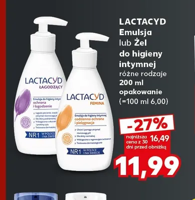 Emulsja do higieny intymnej Lactacyd Femina promocja w Kaufland