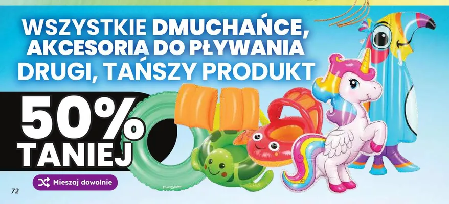 Dmuchańce, akcesoria do pływania promocja w Dino