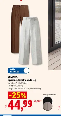 Spodnie damskie wide leg Esmara promocja w Lidl