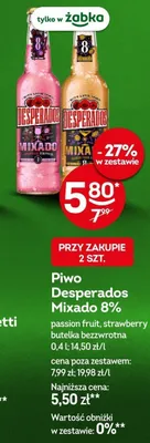 Piwo Desperados Mixado Passion Fruit 8% promocja w Żabka