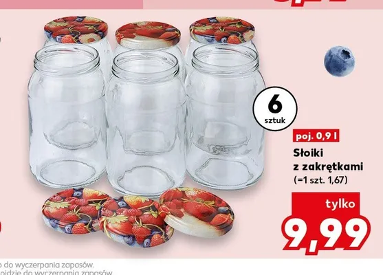 Słoiki z zakrętkami 6-pak 0,9 l promocja w Kaufland