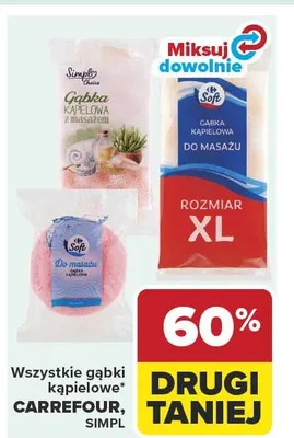 Wszystkie gąbki kąpielowe promocja w Carrefour Market