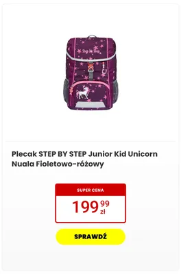 Plecak STEP BY STEP Junior Kid Unicorn Nuala Fioletowo-różowy promocja w Media Expert