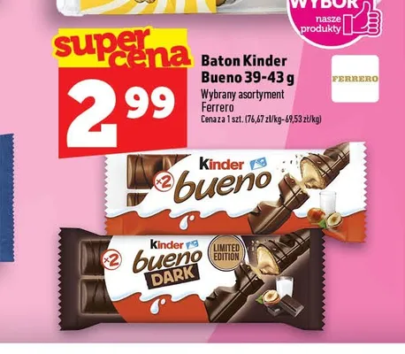 Baton Kinder Bueno Dark promocja w TOPAZ