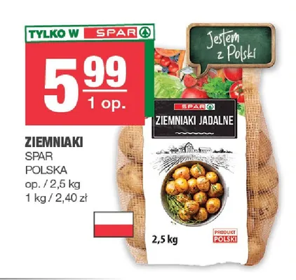 Ziemniaki jadalne SPAR promocja w SPAR