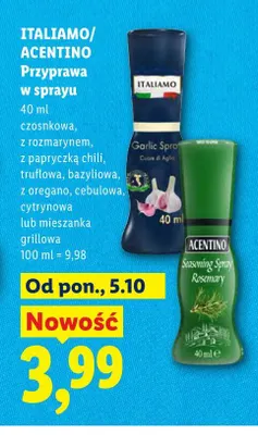 Przyprawa w sprayu z rozmarynem Italiamo/Acentino promocja w Lidl