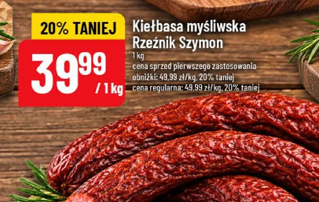 Kiełbasa myśliwska Rzeźnik Szymon promocja w POLOmarket