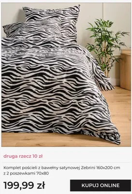 Komplet pościeli z bawełny satynowej home&you Zebrini 160x200cm z 2 poszewkami 70x80 promocja w home&you