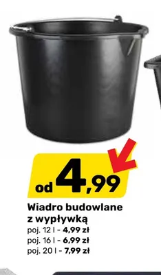 Wiadro budowlane z wypływką 12 l promocja w Bricomarche