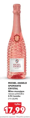 Wino musujące Michel Angelo Spumante Crystal różowe półsłodkie promocja w Kaufland