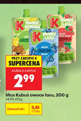 Mus Kubuś owoce lasu promocja w Biedronka