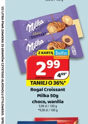 Rogal Croissant Milka wanilia promocja w Delfin