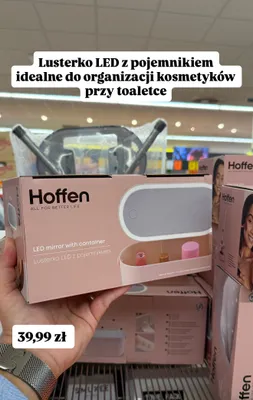 Lusterko LED z pojemnikiem Hoffen promocja w Biedronka