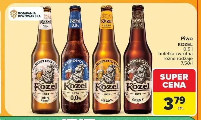 Piwo Kozel Bílý Lehký promocja w Carrefour Market