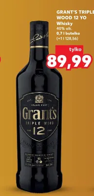 Whisky Grant's Triple Wood 12 YO 40% alk. promocja w Kaufland