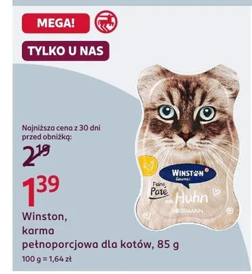 Karma pełnoporcjowa dla kotów promocja w Rossmann