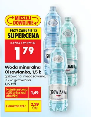 Woda mineralna gazowana promocja w Biedronka