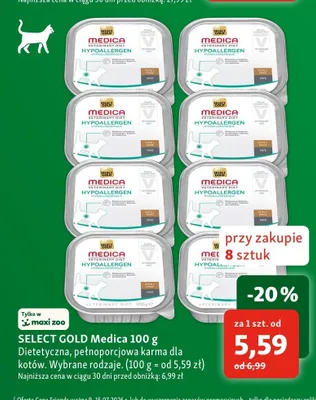 Dietetyczna karma dla kotów SELECT GOLD Medica Hypoallergen promocja w MAXI ZOO