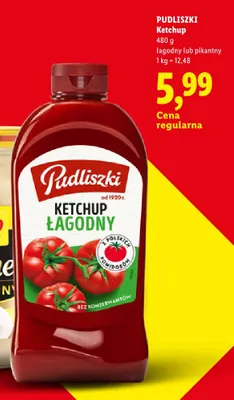 Ketchup łagodny Pudliszki promocja w Lidl